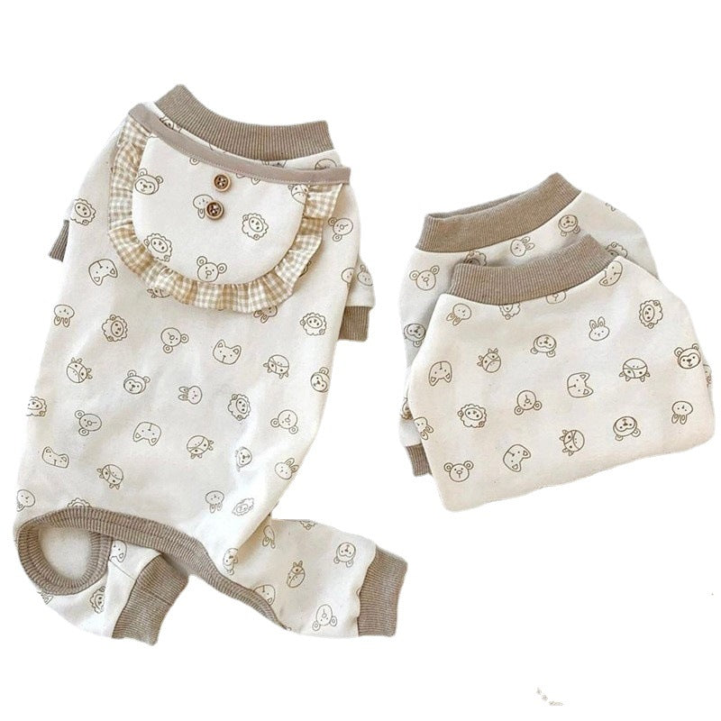 HKM-7480253 Cozy German Velvet Full Printed Sheep Pet Clothing for Dogs and Cats
