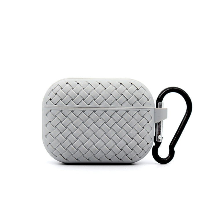 HKM-748051 Woven Pattern Silicone Sleeve for AirPods 1, 2, 3, and Pro - Protective Accessory