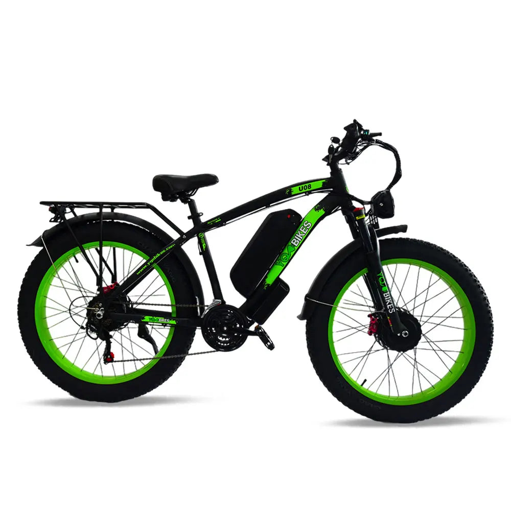 HKM-748179 2000W Electric Mountain Fatbike with Dual Motors, 26-Inch Wheels, 21-Speed Gears, 48V Lithium Battery, Up to 60 km/h