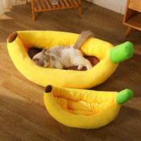 HKM-7481917 Cozy Removable and Washable Banana Nest Cushion Mat for Cats