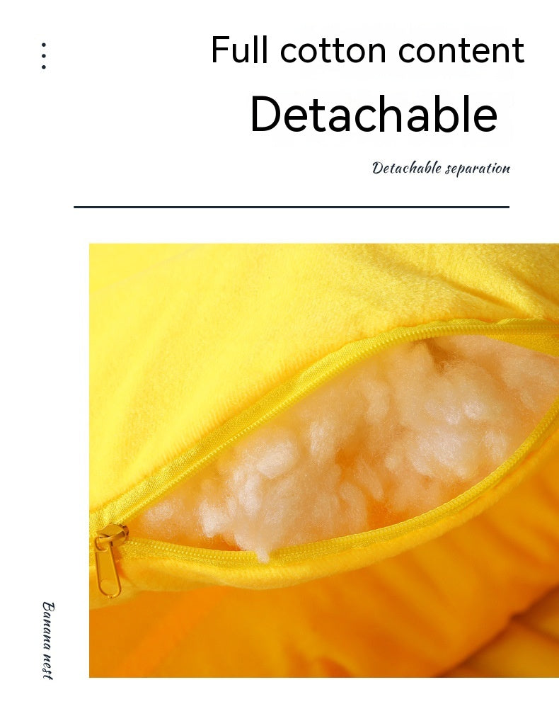 HKM-7481917 Cozy Removable and Washable Banana Nest Cushion Mat for Cats