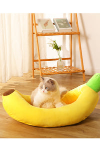 HKM-7481917 Cozy Removable and Washable Banana Nest Cushion Mat for Cats
