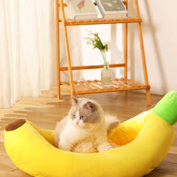 HKM-7481917 Cozy Removable and Washable Banana Nest Cushion Mat for Cats