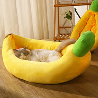 HKM-7481917 Cozy Removable and Washable Banana Nest Cushion Mat for Cats