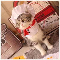 HKM-7482429 Chef Cap Pet Cloak for Dogs and Cats - Monochrome Satin Outfit