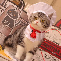 HKM-7482429 Chef Cap Pet Cloak for Dogs and Cats - Monochrome Satin Outfit