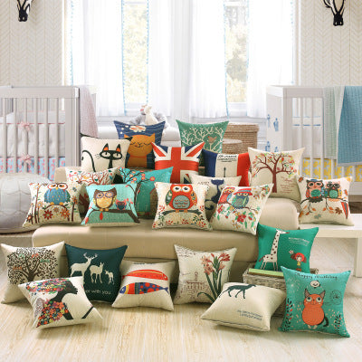 HKM-748243 Cartoon/Anime Printed Cushion Cover - 40x40cm, 45x45cm, 50x50cm Options
