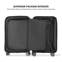 HKM-748243 Designer Aluminium Trolley Suitcase with Laptop Compartment and Cup Holder for Travel