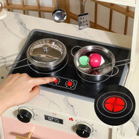 HKM-748307 Wooden Pretend Play Kitchen Set with Accessories for Toddlers