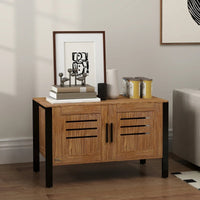 HKM-7483325 Cat Litter Box Enclosure with Scratching Board and Tall Legs, Dark Brown Wood Finish