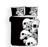 HKM-748691 Personalized Skull Design 3D Digital Print Bedding Set - Available in Various Sizes, Polyester Fiber Materials