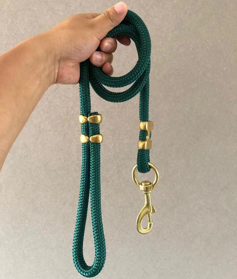 HKM-7487421 Nylon Large Dog Walking Leash - Fashionable Solid Color, 1.2M Length, 1.5CM Width
