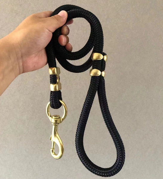 HKM-7487421 Nylon Large Dog Walking Leash - Fashionable Solid Color, 1.2M Length, 1.5CM Width