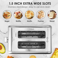 HKM-748755 2-Slice Stainless Steel Digital Toaster with LCD Display