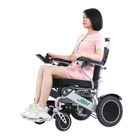 HKM-748883 Folding Electric Wheelchair with Dual Motors and Lithium Battery, 120 kg Capacity, Compact Design