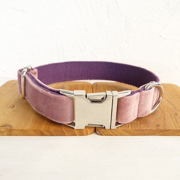 HKM-7489597 Pink and Purple Adjustable Dog Collar, Comfortable Fit for Small to Medium Dogs