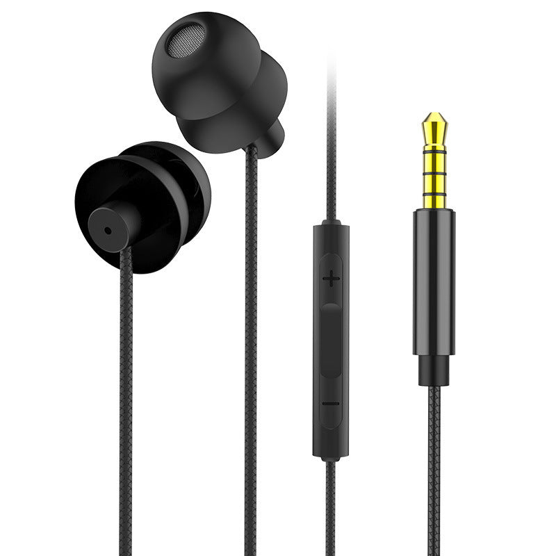 HKM-749075 In-Ear Sleeping Headset with Microphone - 3.5mm Plug, Available in Black, White, Red