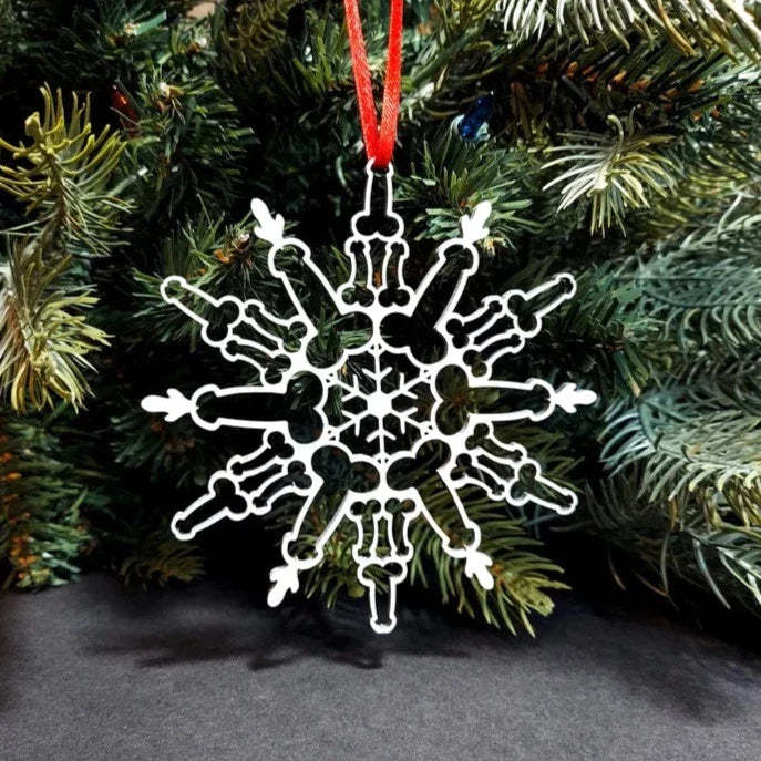 HKM-749139 Elegant Alloy Snowflake Pendant for Christmas Tree Decoration - Modern Simplicity Design