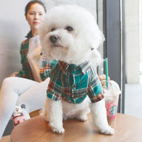 HKM-7491773 Matching Pet and Owner Plaid Shirts - Cotton, Comfortable Fit for All Sizes