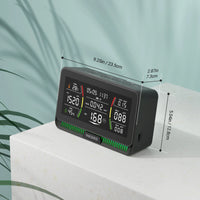 HKM-749203 WiFi Air Quality Monitor for CO2, PM2.5, PM10, TVOC, HCHO, AQI, Temperature, and Humidity Analysis