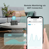 HKM-749203 WiFi Air Quality Monitor for CO2, PM2.5, PM10, TVOC, HCHO, AQI, Temperature, and Humidity Analysis