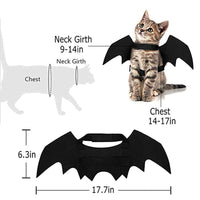 HKM-7493053 Halloween Bat Wings for Cats and Small Dogs - Lightweight Felt Costume Accessory