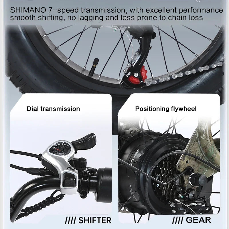 HKM-749331 Akez S1 Max 48V 26Ah 750W All-Terrain Electric Bike with 7 Speed Gears and Hydraulic Disc Brakes