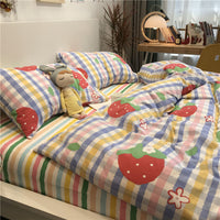 HKM-749331 Elegant Flower & Bird Pattern Polyester Single Bed Sheet Set for Student Dormitories - 3 Pieces