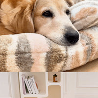 HKM-7493437 Removable and Washable Plush Doghouse for All Seasons - Beige Brown and Black White Options