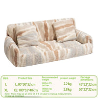 HKM-7493437 Removable and Washable Plush Doghouse for All Seasons - Beige Brown and Black White Options