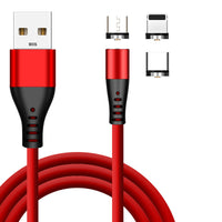 HKM-749395 3-in-1 Liquid Silicone Magnetic Charging Cable, USB 5V/2A, 1m & 2m Length, Micro, Apple, Type-C