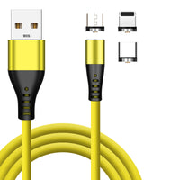 HKM-749395 3-in-1 Liquid Silicone Magnetic Charging Cable, USB 5V/2A, 1m & 2m Length, Micro, Apple, Type-C