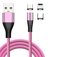 HKM-749395 3-in-1 Liquid Silicone Magnetic Charging Cable, USB 5V/2A, 1m & 2m Length, Micro, Apple, Type-C