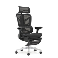 HKM-749459 Ergonomic Mesh Office Chair with Adjustable Footrest and Clothes Hanger, Swivel Design for Comfort