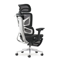 HKM-749459 Ergonomic Mesh Office Chair with Adjustable Footrest and Clothes Hanger, Swivel Design for Comfort
