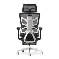 HKM-749459 Ergonomic Mesh Office Chair with Adjustable Footrest and Clothes Hanger, Swivel Design for Comfort
