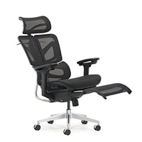 HKM-749459 Ergonomic Mesh Office Chair with Adjustable Footrest and Clothes Hanger, Swivel Design for Comfort
