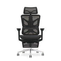 HKM-749459 Ergonomic Mesh Office Chair with Adjustable Footrest and Clothes Hanger, Swivel Design for Comfort