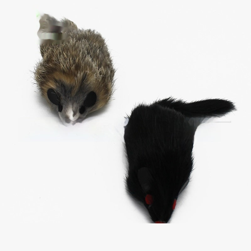 HKM-749459 Plush Mouse Cat Teaser Toy - 18cm, Assorted Colors