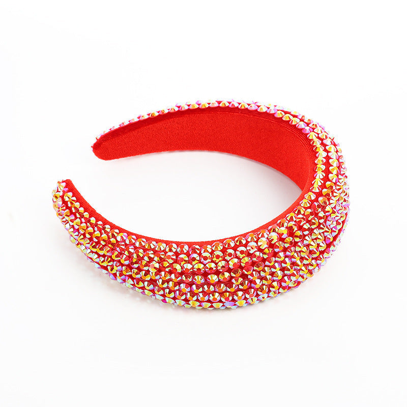 HKM-749587 Baroque Rhinestone Wide-Edged Hair Band in Multiple Colors