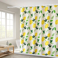 HKM-749715 Magnetic Anti-Mold Shower Partition Curtain, Thickened Polyester with Options for Water Retaining Strip and Rod in Summer Fruit Orange