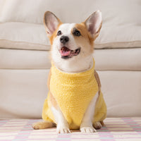 HKM-7497917 Cute Bear Embroidered Fleece Dog Jacket with Plaid Pockets and Zipper Closure for Small Dogs