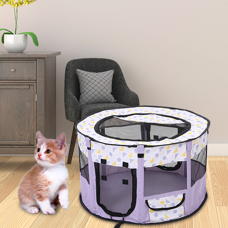 HKM-7498173 Foldable Pet Tent for Dogs and Cats - Color Blocked Oxford Cloth Design