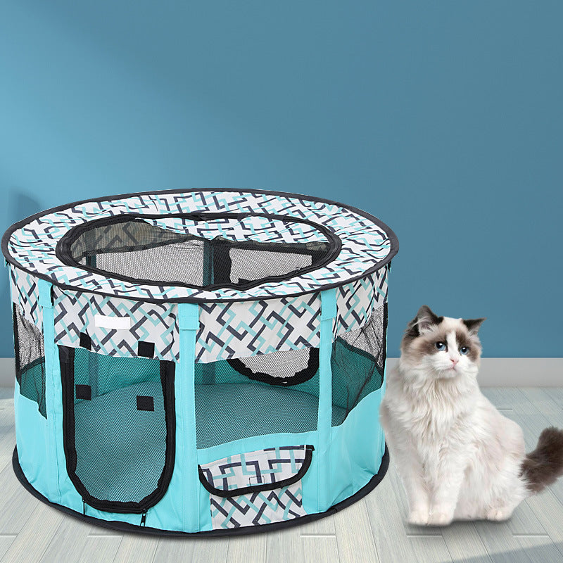 HKM-7498173 Foldable Pet Tent for Dogs and Cats - Color Blocked Oxford Cloth Design