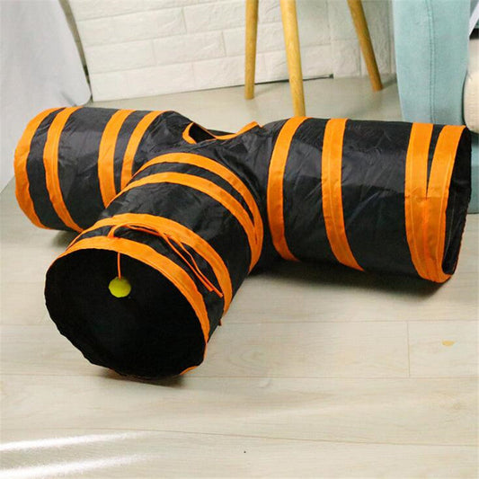 HKM-7498429 Eco-Friendly Collapsible Cat Tunnel for Scratch and Play Activities