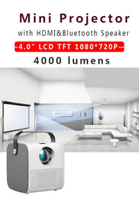 HKM-749843 720P Mini HD Projector with Multiple Inputs and Manual Adjustment