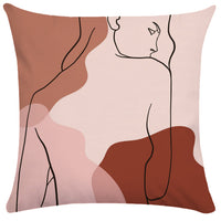 HKM-749843 Super Soft Plush Pillowcases with Abstract Plant Design in Various Sizes