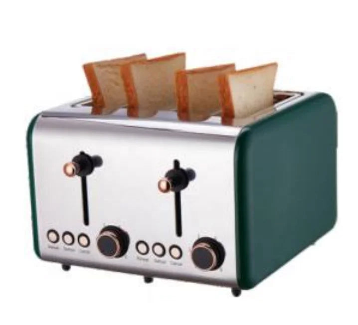 HKM-749907 Wooden Portable Electric Toaster for 4 Slices with Touch Screen Control and Removable Crumb Tray