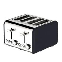 HKM-749907 Wooden Portable Electric Toaster for 4 Slices with Touch Screen Control and Removable Crumb Tray