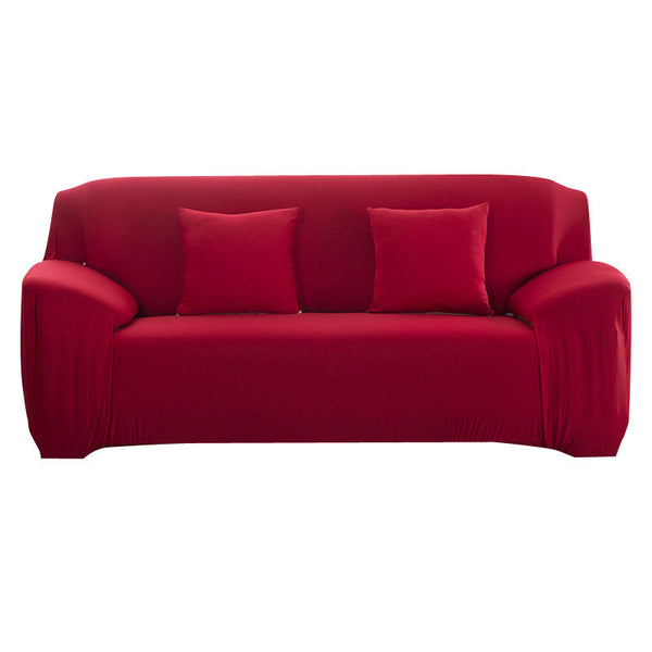 HKM-749971 Universal Solid Color Stretch Sofa Cover - Full Coverage, Polyester Fabric, Multiple Sizes Available